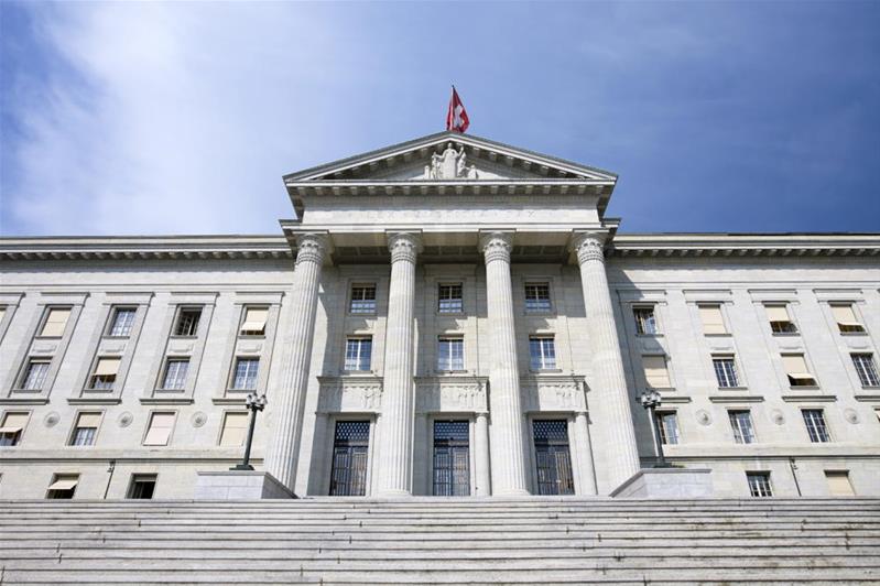 Die Fassade des Bundesgerichtsgebäudes in Lausanne.